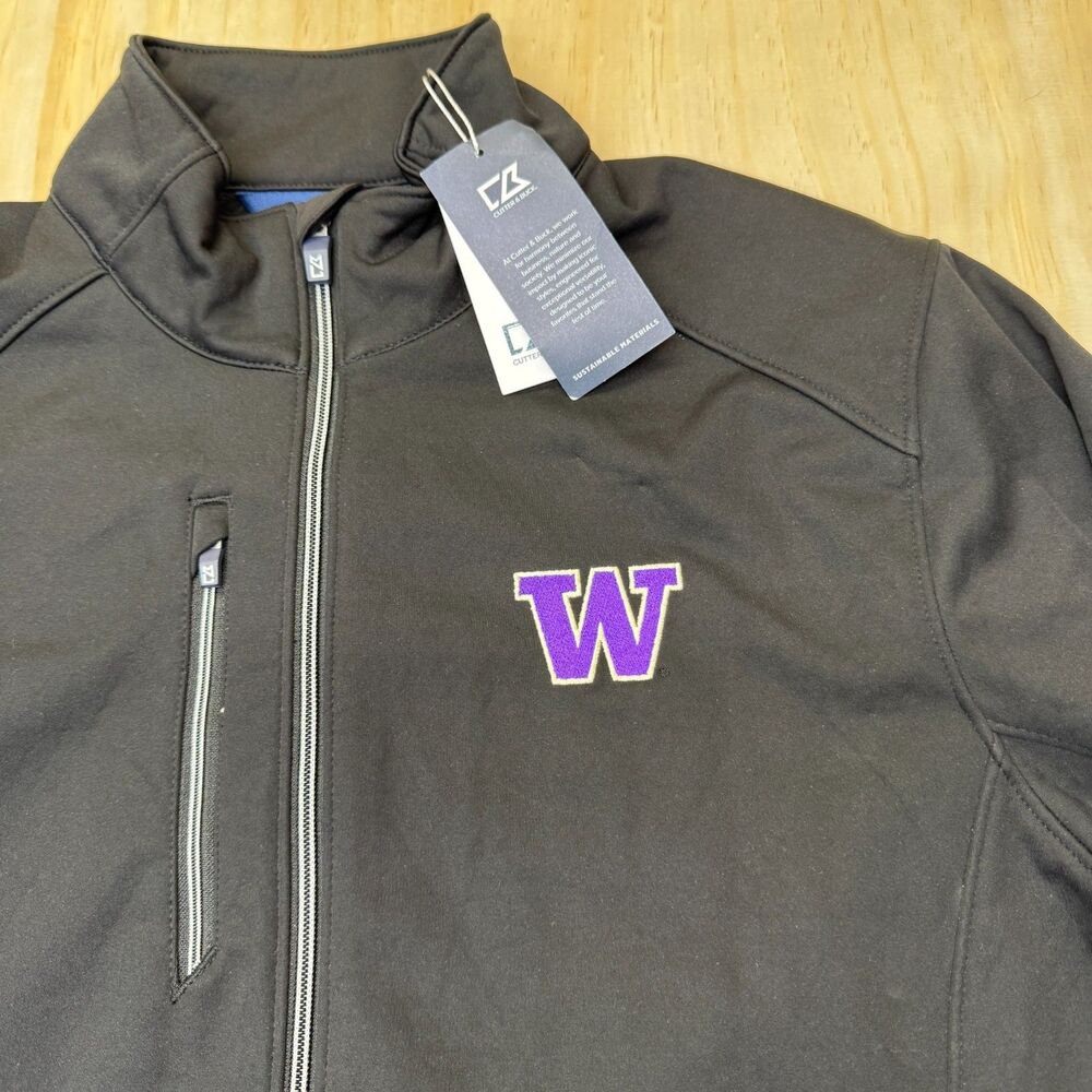 NEW Washington Huskies Cutter Buck Evoke Softshell Recycled Full Zip Jacket LG - Picture 7 of 14
